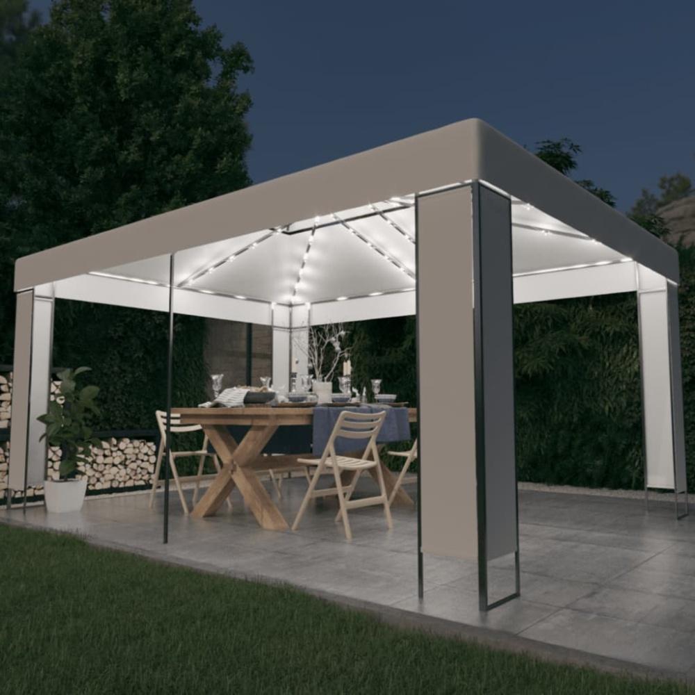 vidaXL Pavillon mit LED-Lichterkette Weiß 3x4 m 3070301 Bild 1