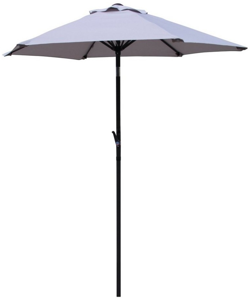 Pure Home & Garden Sonnenschirm Sunny 180 cm hellgrau Balkonschirm Kurbelschirm Gartenschirm, LxB: 180,00x180,00 cm, Sonnenschirm mit Kurbel, Sonnenschirm mit Kurbel, abknickbar / kippbar / knickbar / mit Kurbel Bild 1