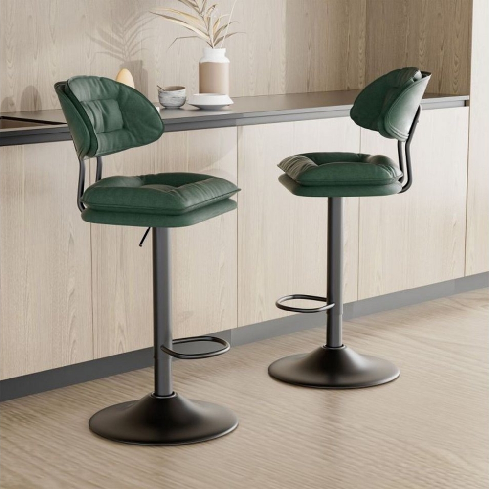 HawthyHome Barhocker 2er Set, Ergonomische Gepolsterte Barstühle mit Rückenlehne (2 St), Höhenverstellbare Doppellagige Barhocker Bild 1