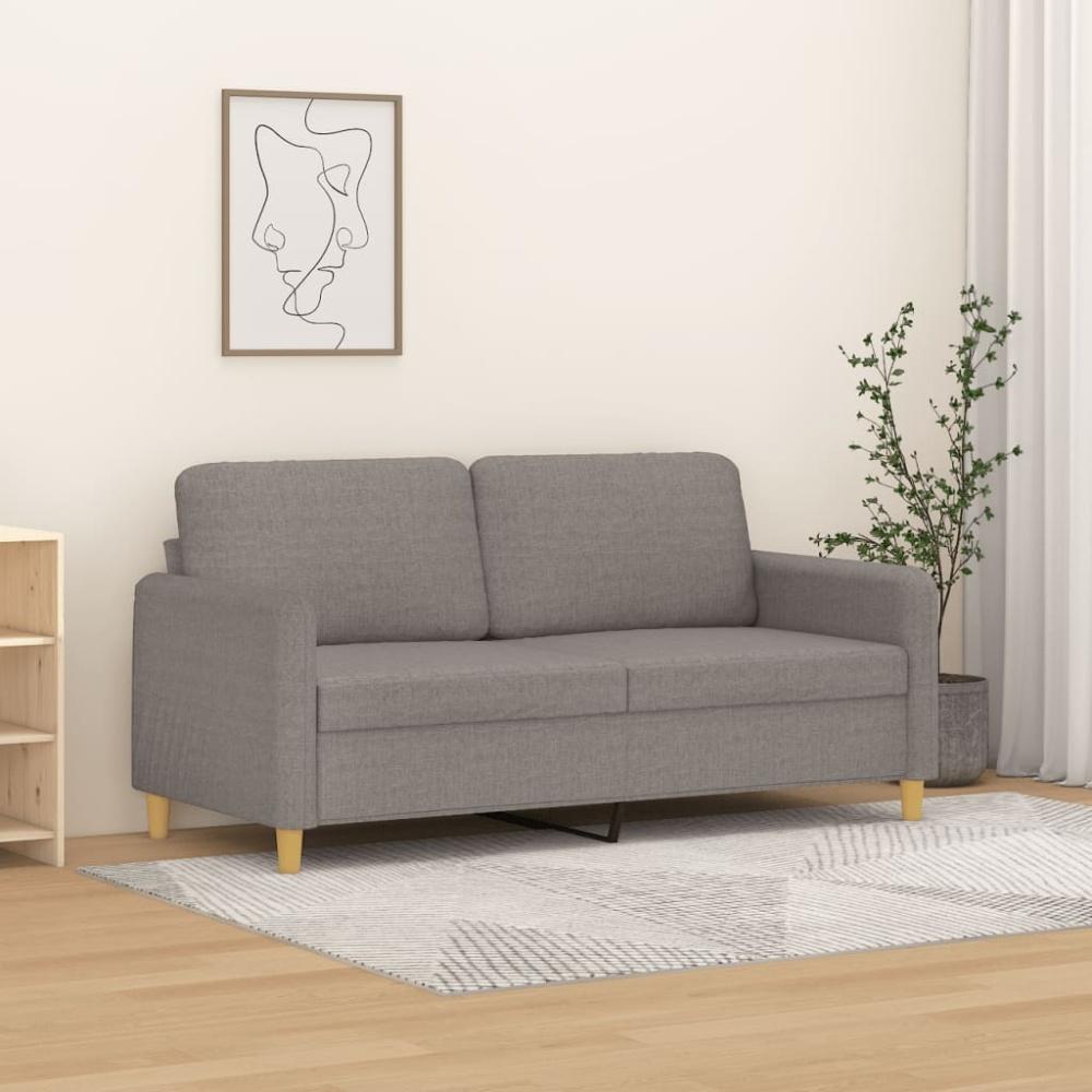 vidaXL 2-Sitzer-Sofa Taupe 140 cm Stoff Bild 1