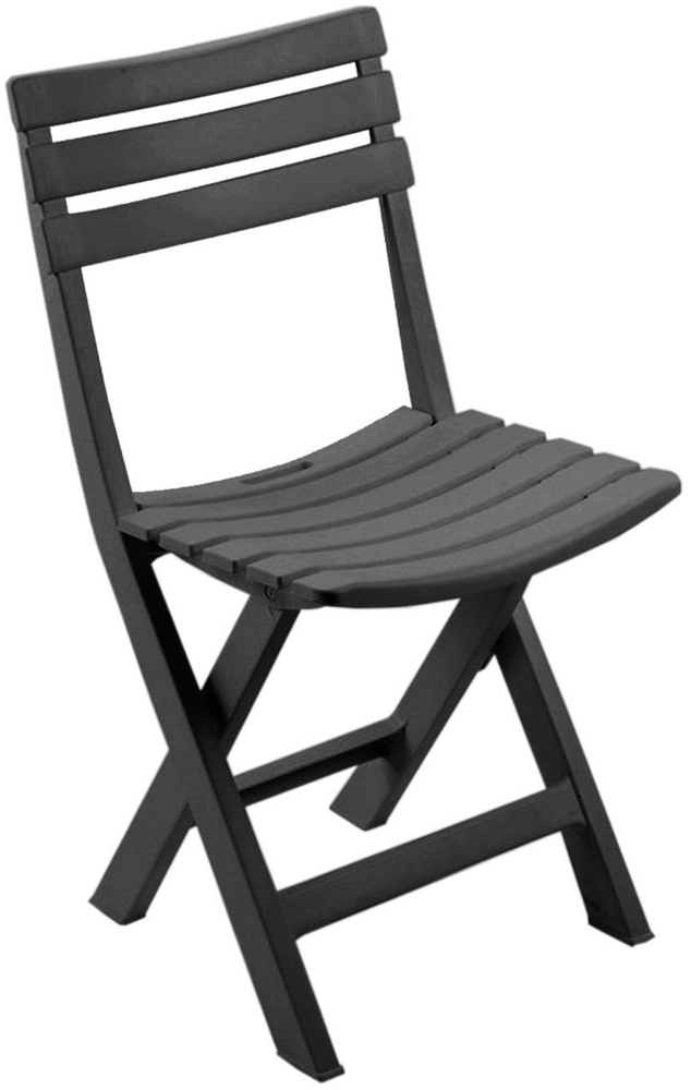 6x Gartenstuhl Klappstuhl Campingstuhl Kunststoff Anthrazit Wetterfest Bild 1