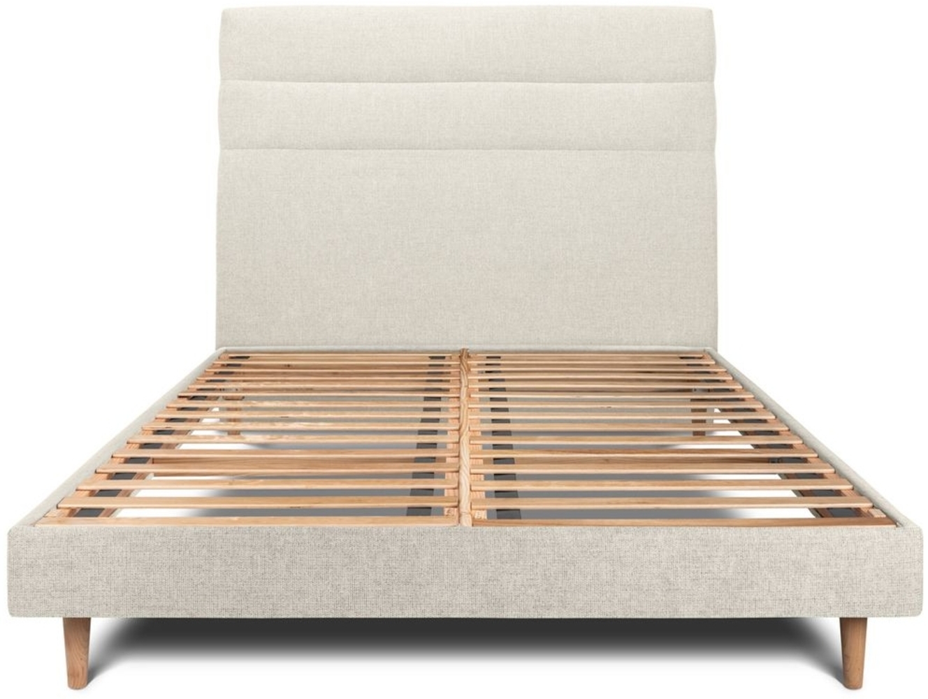 Bett mit Kopfteil – Korbgeflecht-Canvas-Stoff - 140 x 190 cm Bild 1