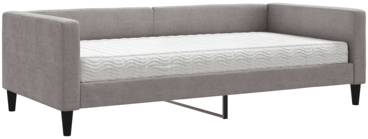 vidaXL Tagesbett mit Matratze Taupe 100x200 cm Stoff 3196568 Bild 1