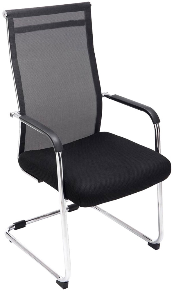 Besucherstuhl DAKAR - Stoff Schwarz 55x62x106.5 cm | Besucherstühle Konferenzstuhl Wartezimmerstuhl Bürostühle Bürostuhl Konferenzraum Wartezimmer Bild 1