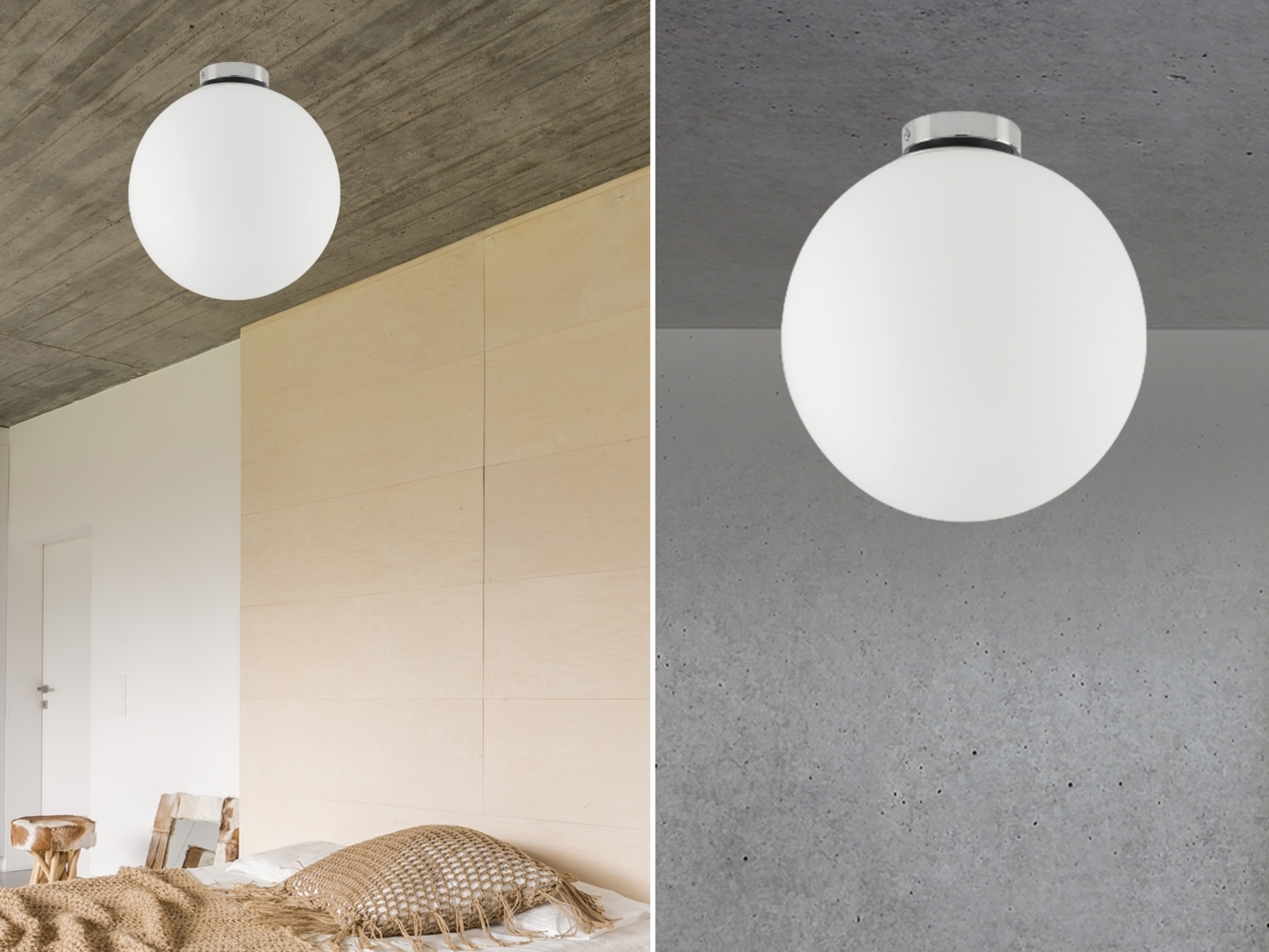 Kleine Deckenleuchte CITY 1 flammig Glaskugel Opal Weiß, Ø 15cm Bild 1