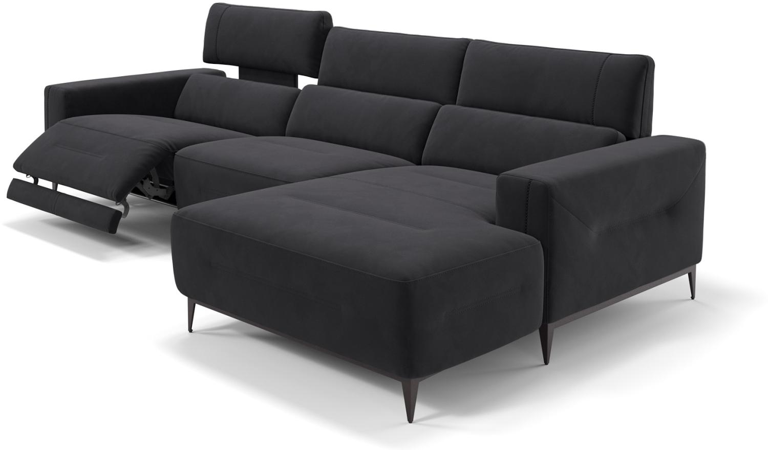 Sofanella Eckcouch TERAMO Ecksofa Wohnlandschaft Stoffsofa in Schwarz S: 260 Breite x 101 Tiefe Bild 1