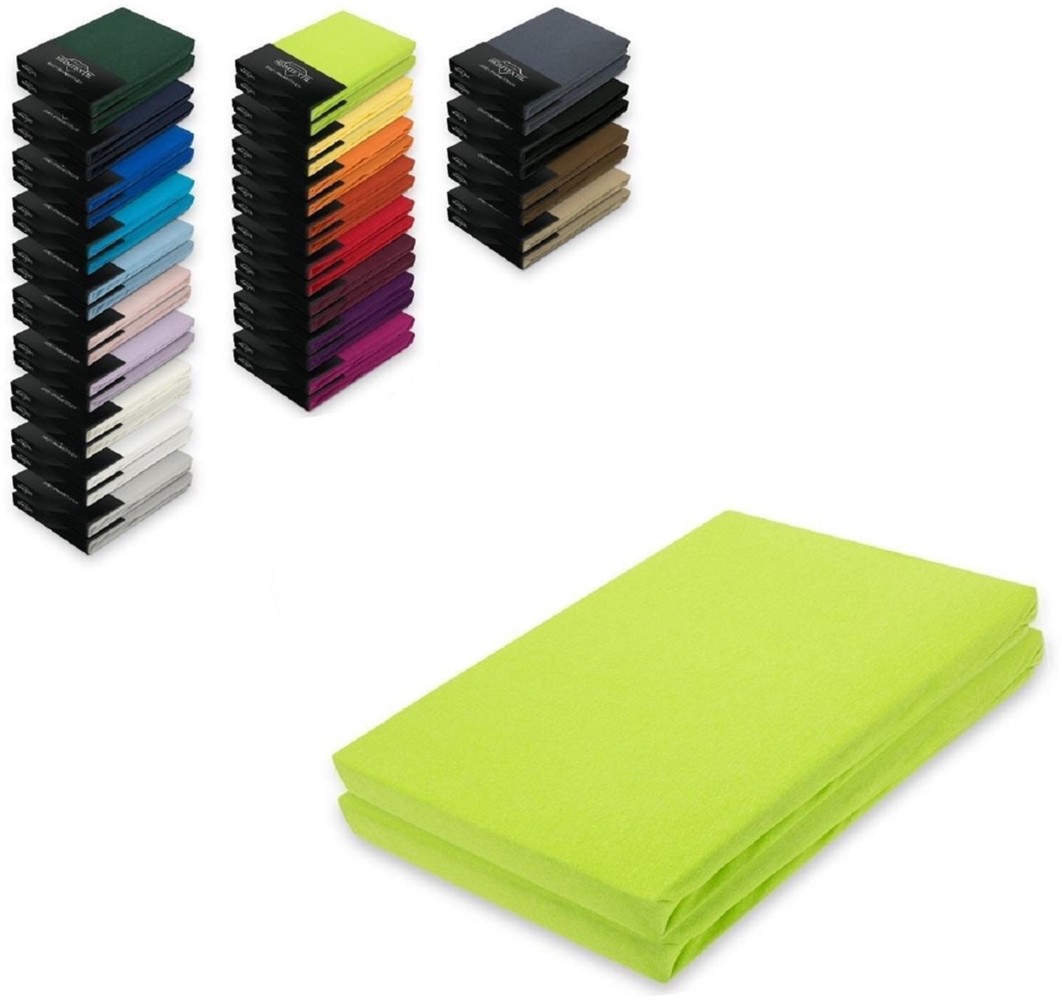 Topper Jersey Spannbettlaken Doppelpack 180x200 cm Apfelgrün Bild 1