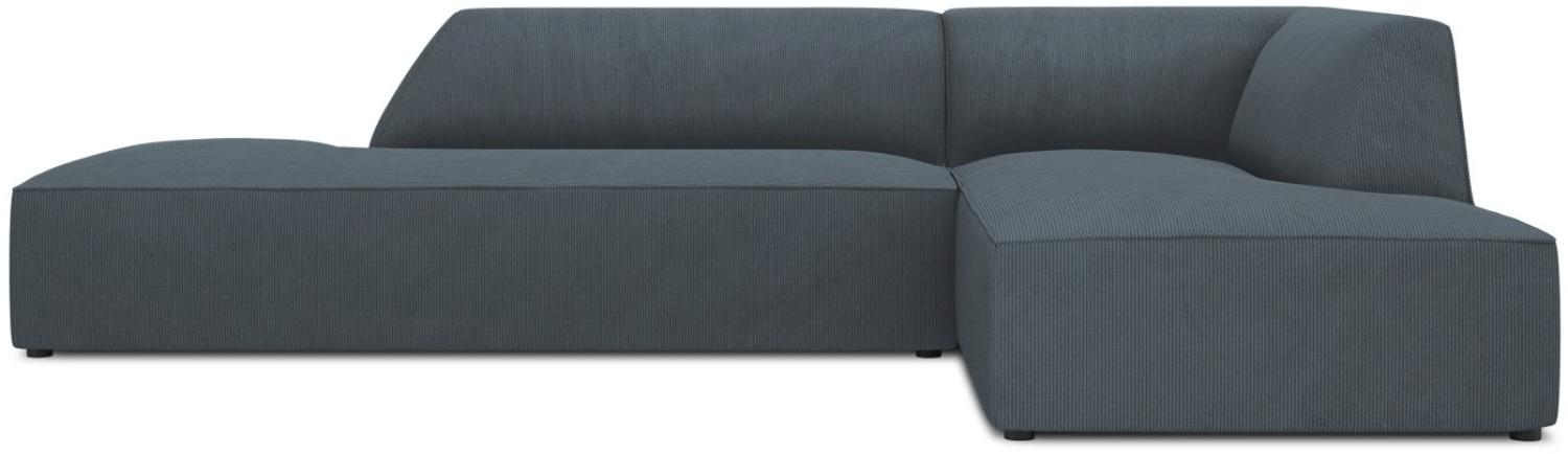 Micadoni 4-Sitzer Modular Ecke rechts Sofa Ruby | Bezug Blue | Beinfarbe Black Plastic Bild 1