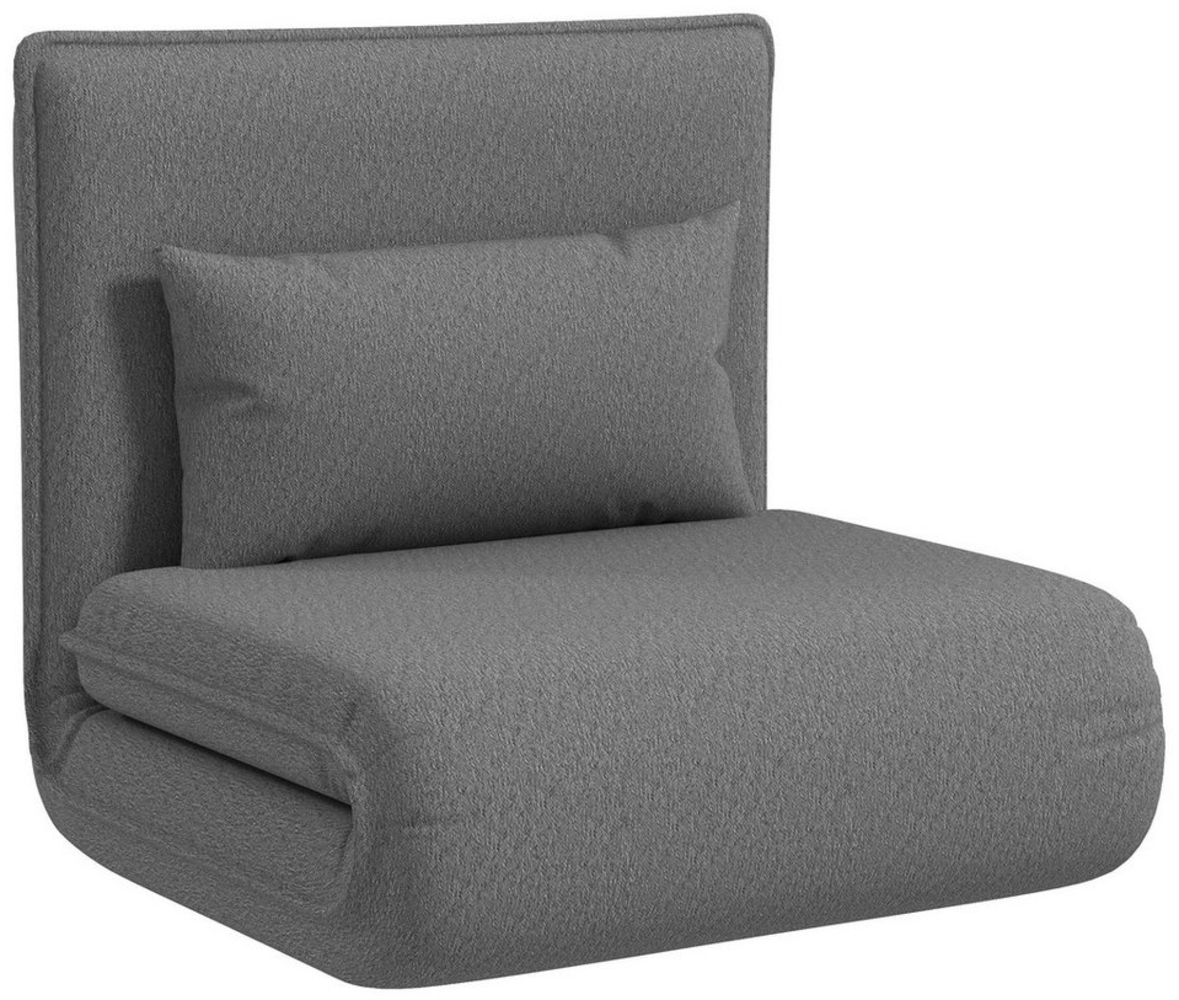 HOMCOM Relaxsessel 3-in-1 Klappbar, Gepolstert, mit Schlaffunktion, bis 150 kg belastbar (Bodensofa, 1-St, Schlafsofa), für Schlafzimmer, Wohnzimmer, Dunkelgrau Bild 1