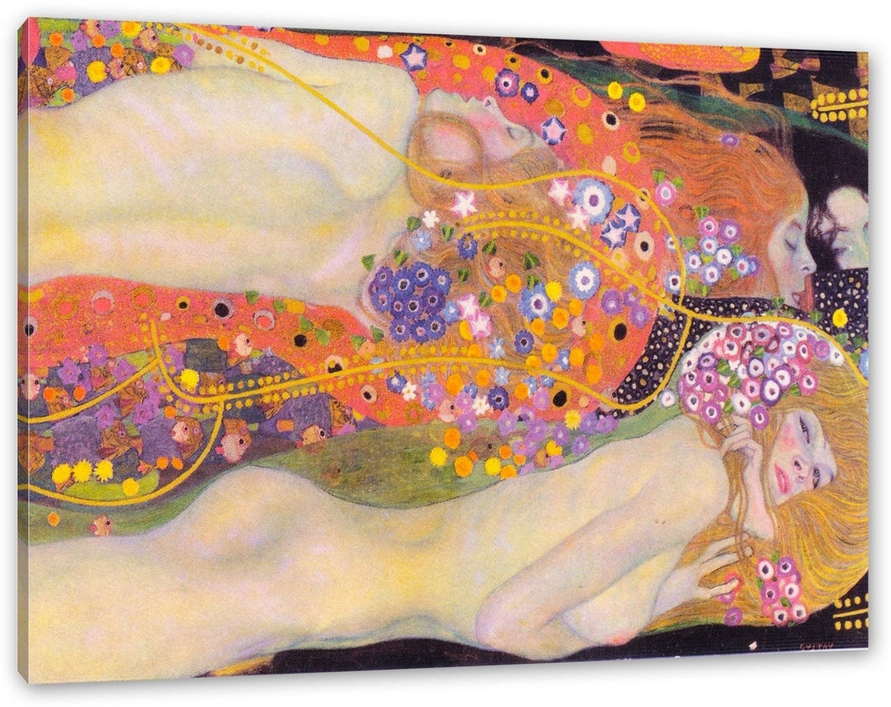 Pixxprint Leinwandbild Gustav Klimt - Wasserschlangen II, Gustav Klimt - Wasserschlangen II (1 St), Leinwandbild fertig bespannt, inkl. Zackenaufhänger Bild 1