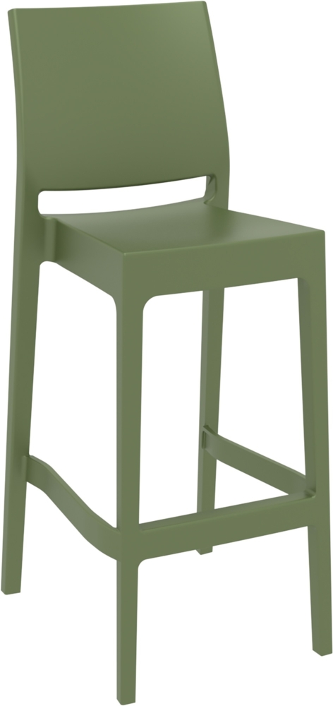 DELUKE® Barhocker MIAMI - Oliv, Kunststoff Barhocker mit Lehne Barstuhl Tresenhocker Tresenstuhl Kneipenhocker Kneipenstuhl Bild 1