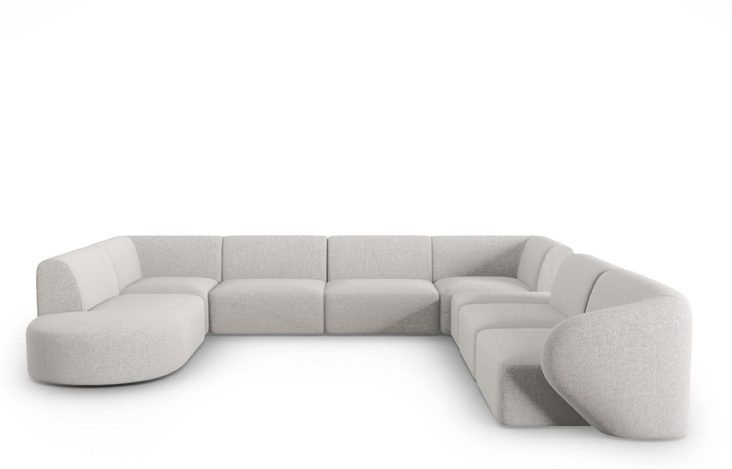 Micadoni Modulares Panorama Ecksofa Shane 8-Sitzer Rechts Chenille Silber Melange Bild 1