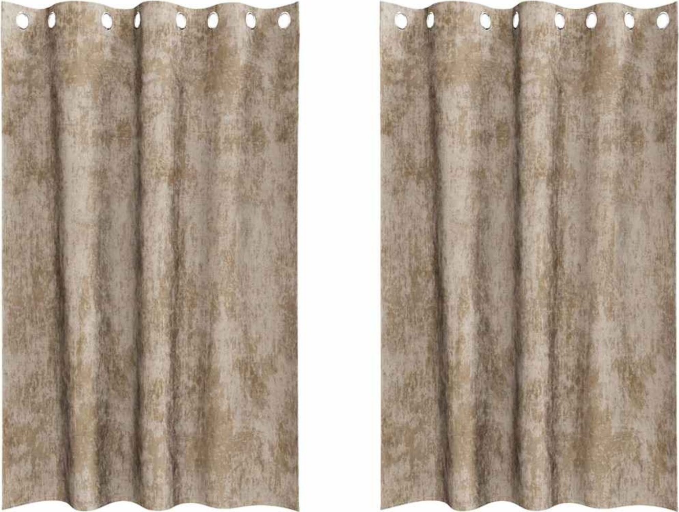 vidaXL Samtvorhänge mit Vorhängen 2 pcs Champagner 175 x 140 cm Samt 4107674 Bild 1