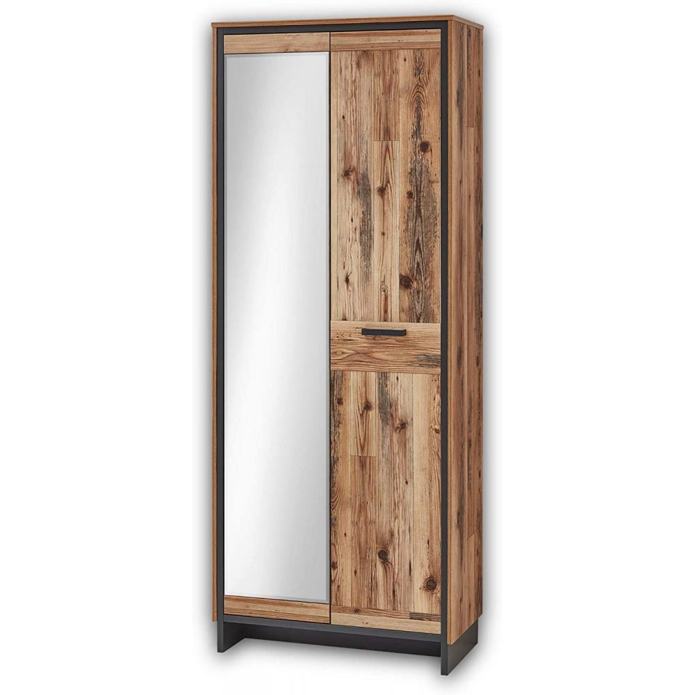 Garderobenschrank PRATO mit Spiegel 2-türig Oldwood Alpine Lodge Dekor Bild 1