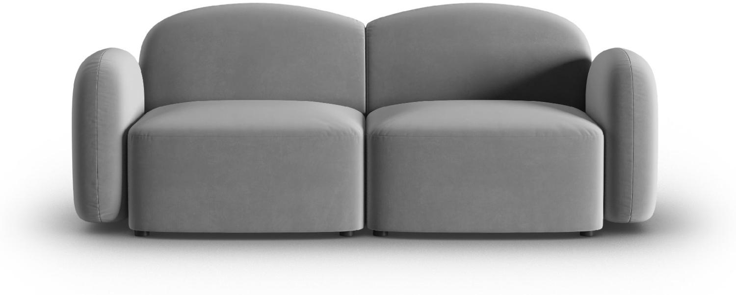 Micadoni Sofa Blair 2-Sitzer Samtstoff Hellgrau Bild 1