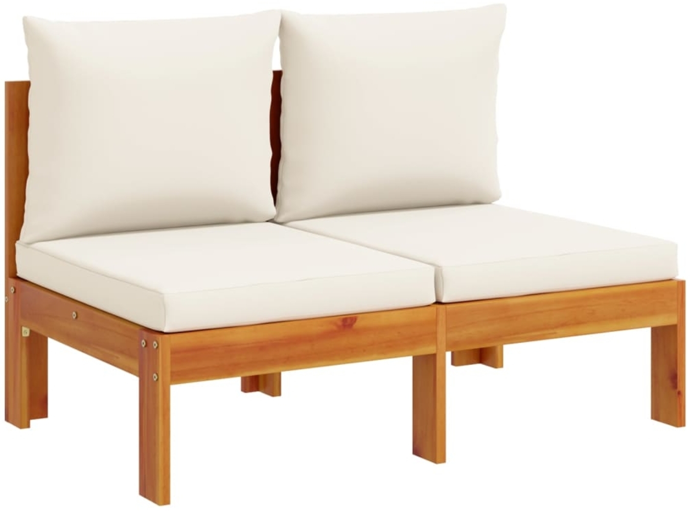 vidaXL Gartensofa ohne Armlehnen mit Kissen 2-Sitzer Massivholz Akazie 367625 Bild 1