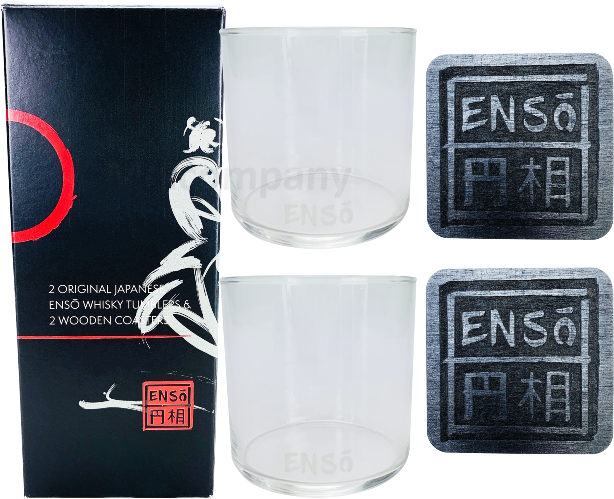 Enso 2 Tumbler + 2 Untersetzer mit Geschenkverpackung japanischer Whiskey Glas Gläser Longdrinkglas Bierdeckel Bild 1