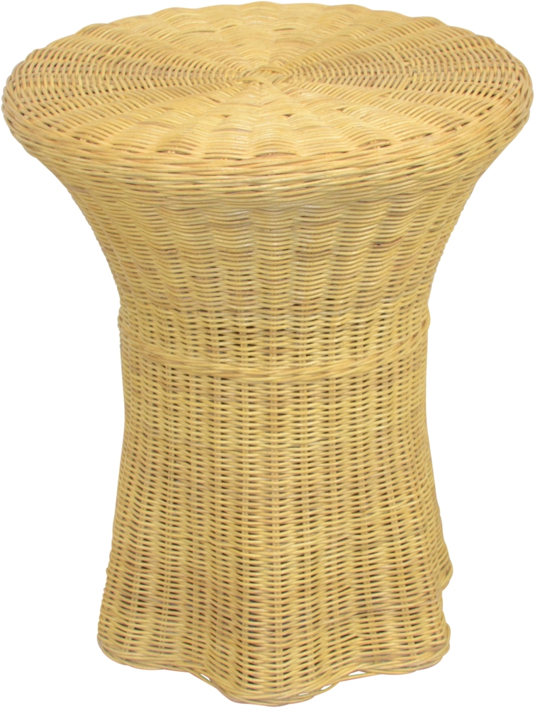 Beistelltisch "Babett" aus Rattan, handgeflochten, beige Bild 1