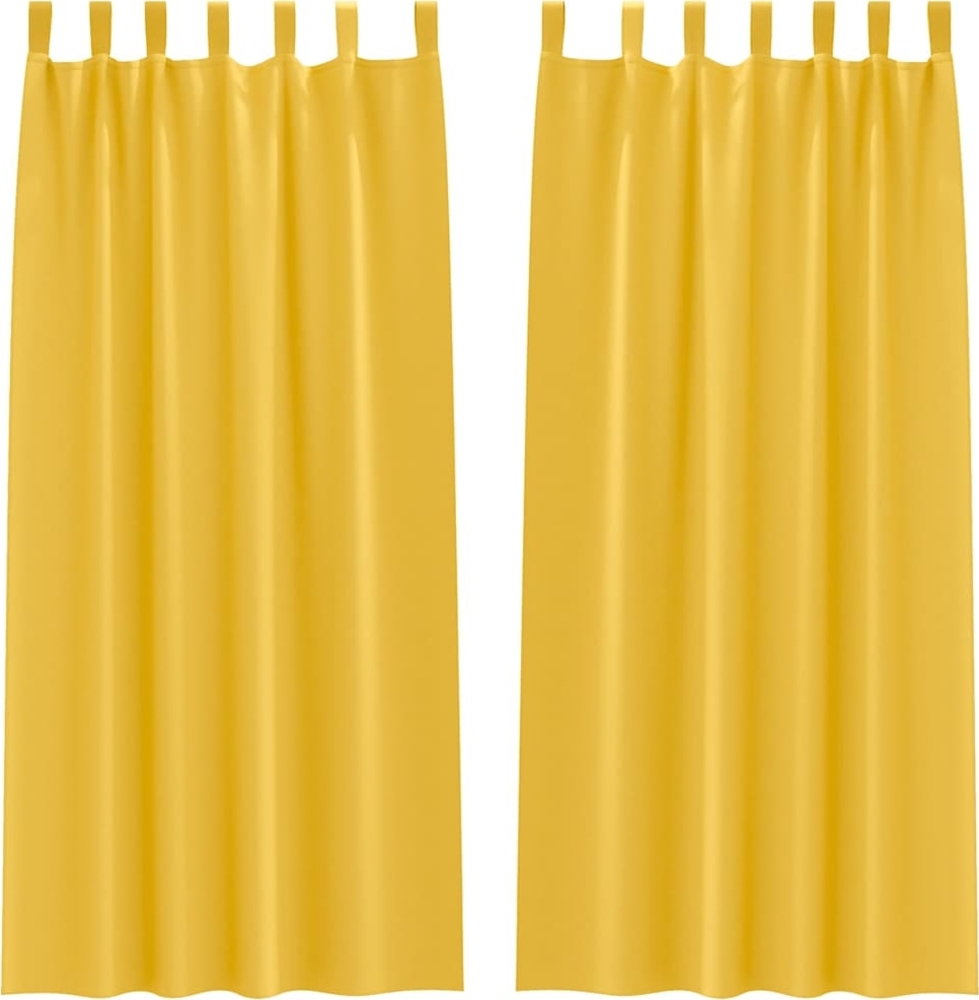 vidaXL Verdunkelungs-Vorhänge mit Ringen 2 pcs Senfgelb 245 x 140 cm 4107616 Bild 1