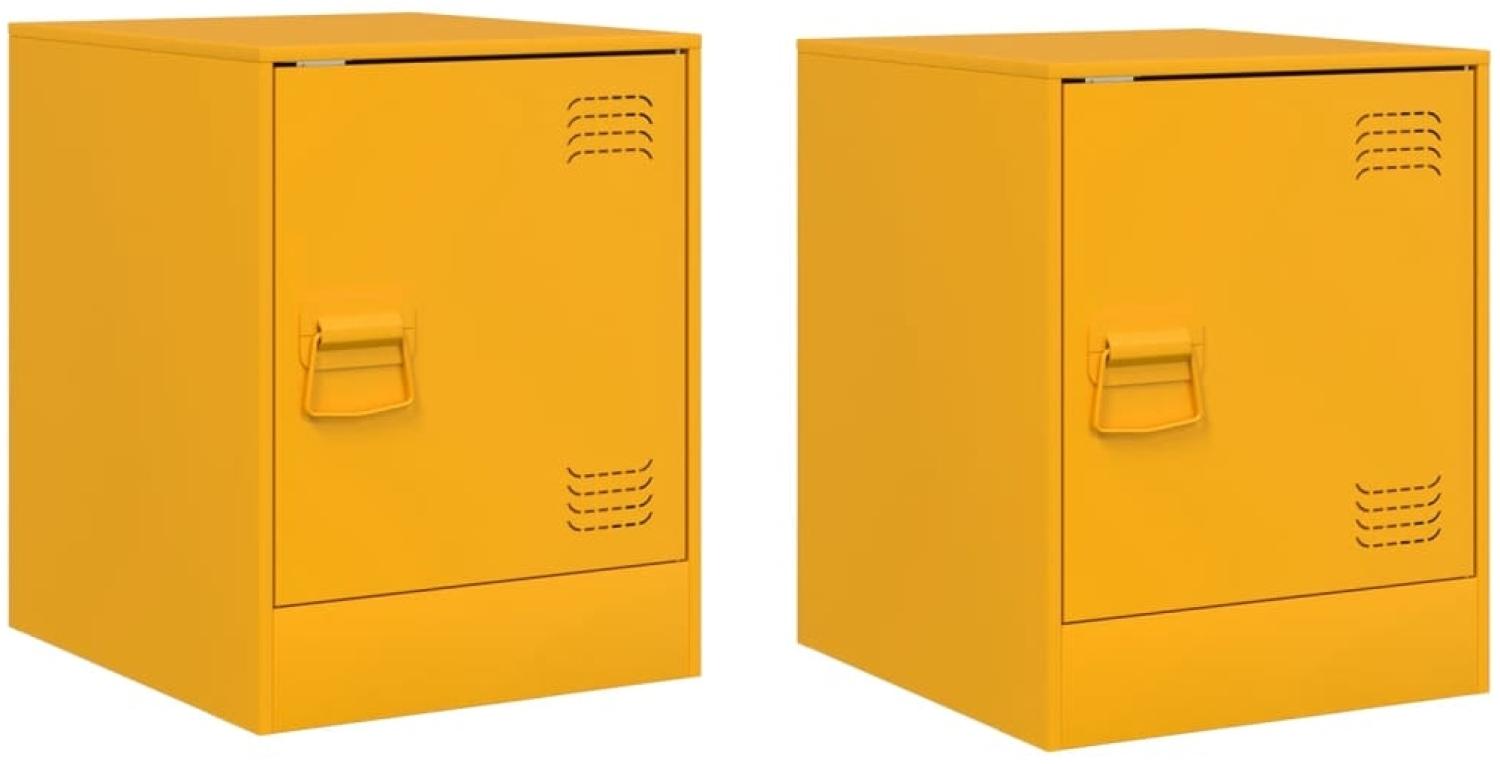 vidaXL Nachttische 2 Stk. Senfgelb 34,5x39x44 cm Stahl 841614 Bild 1