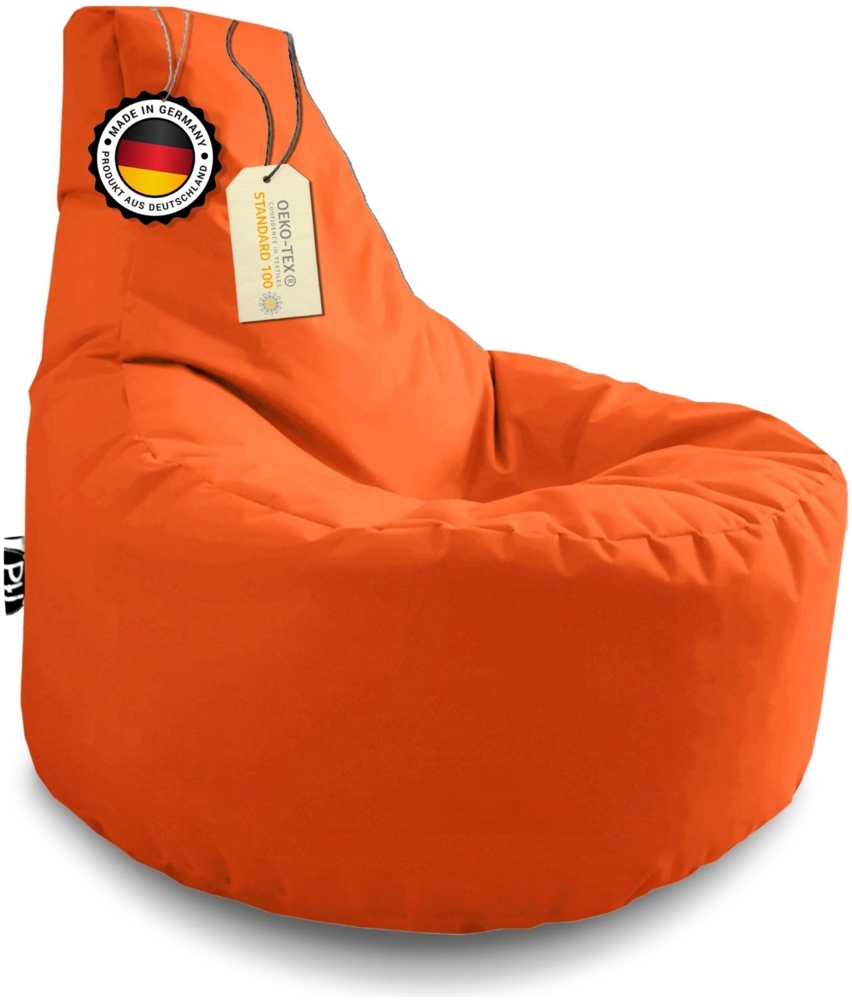 Patchhome Gamer Sitzsack, bereits befüllt, Polyester orange, Ø 80 cm Bild 1