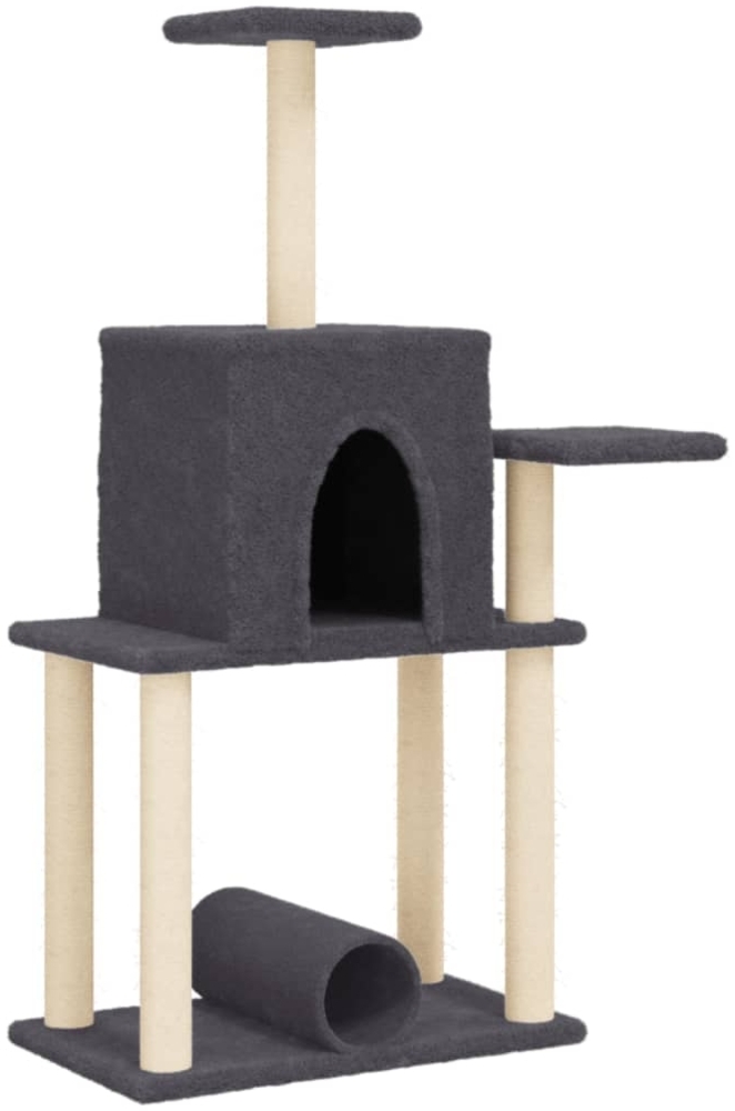vidaXL Kratzbaum mit Sisal-Kratzsäulen Dunkelgrau 122 cm 172090 Bild 1