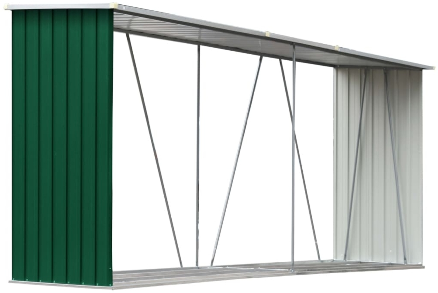 vidaXL Brennholzlager Verzinkter Stahl 330x84x152 cm Grün 47083 Bild 1