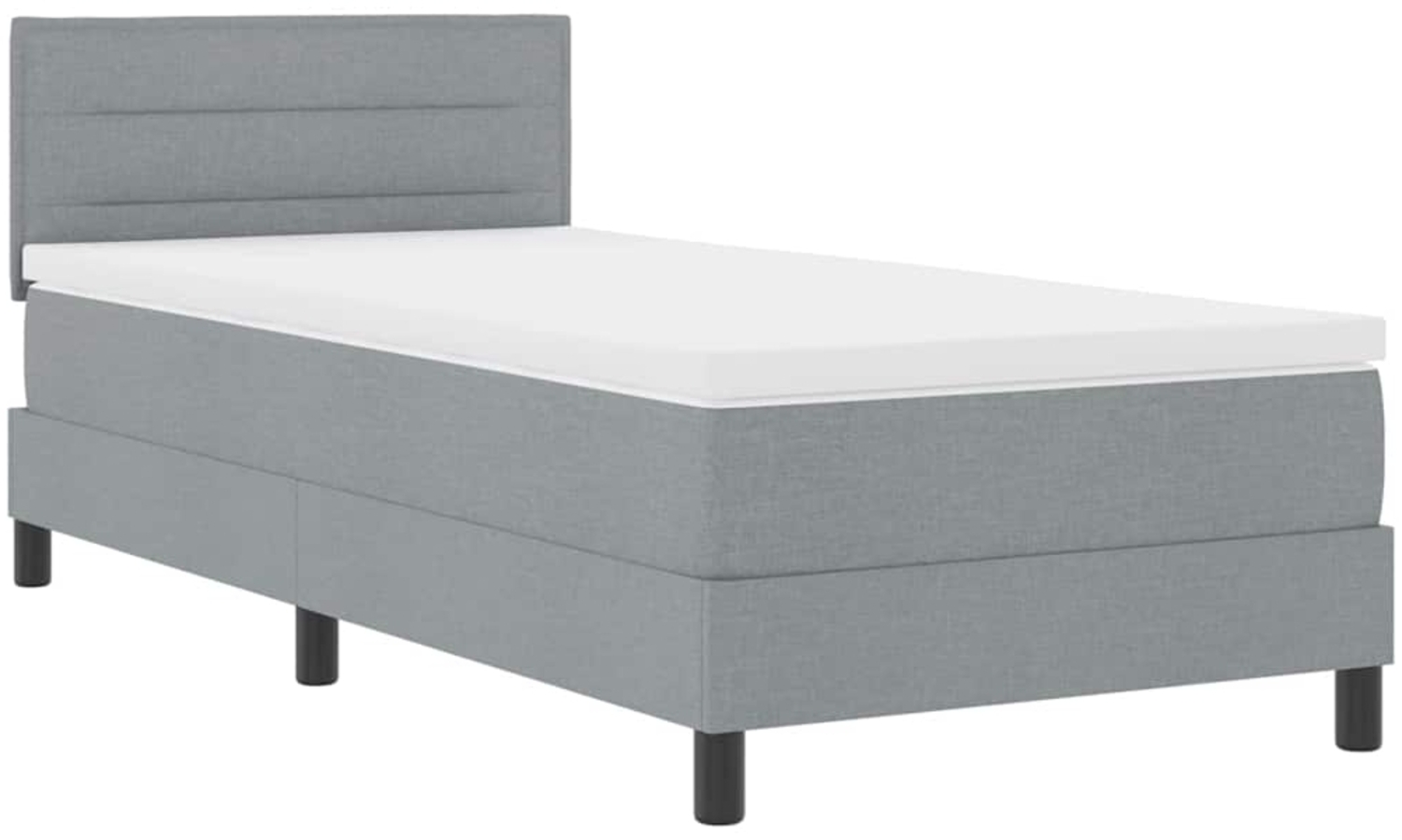 vidaXL Boxspringbett mit Matratze Hellgrau 100 x 200 cm Stoff 3342107 Bild 1