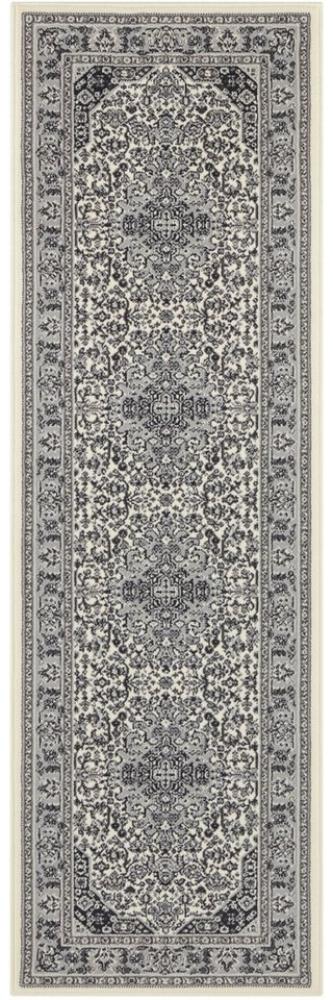 Orientalischer Kurzflor Teppich Skazar Isfahan Creme - 80x250x0,9cm Bild 1