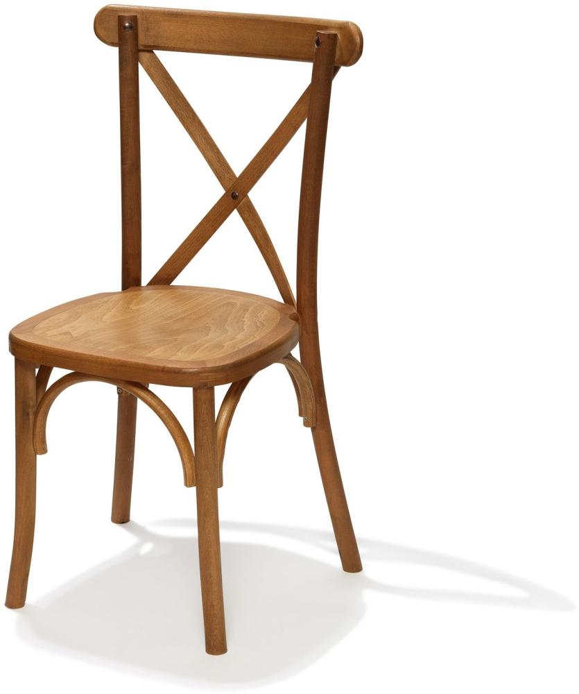 Crossback Stapelstuhl Massivholz, Hell, 48X47X88Cm (Bxtxh), 50100L 7 Stück Bild 1