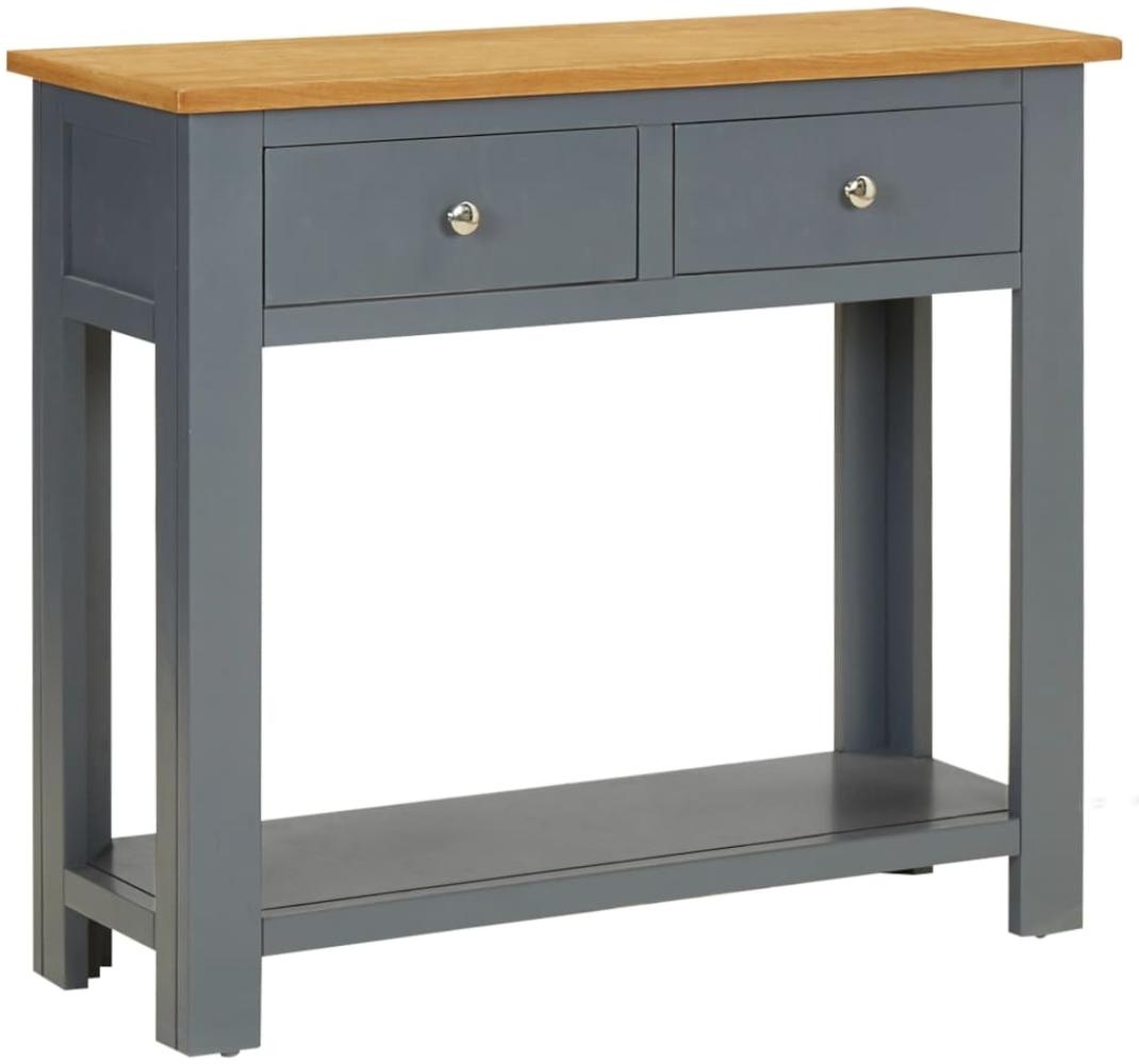 vidaXL Konsolentisch 83 x 30 x 73 cm Massivholz Eiche, Anzahl Schubladen: 2 [288638] Bild 1