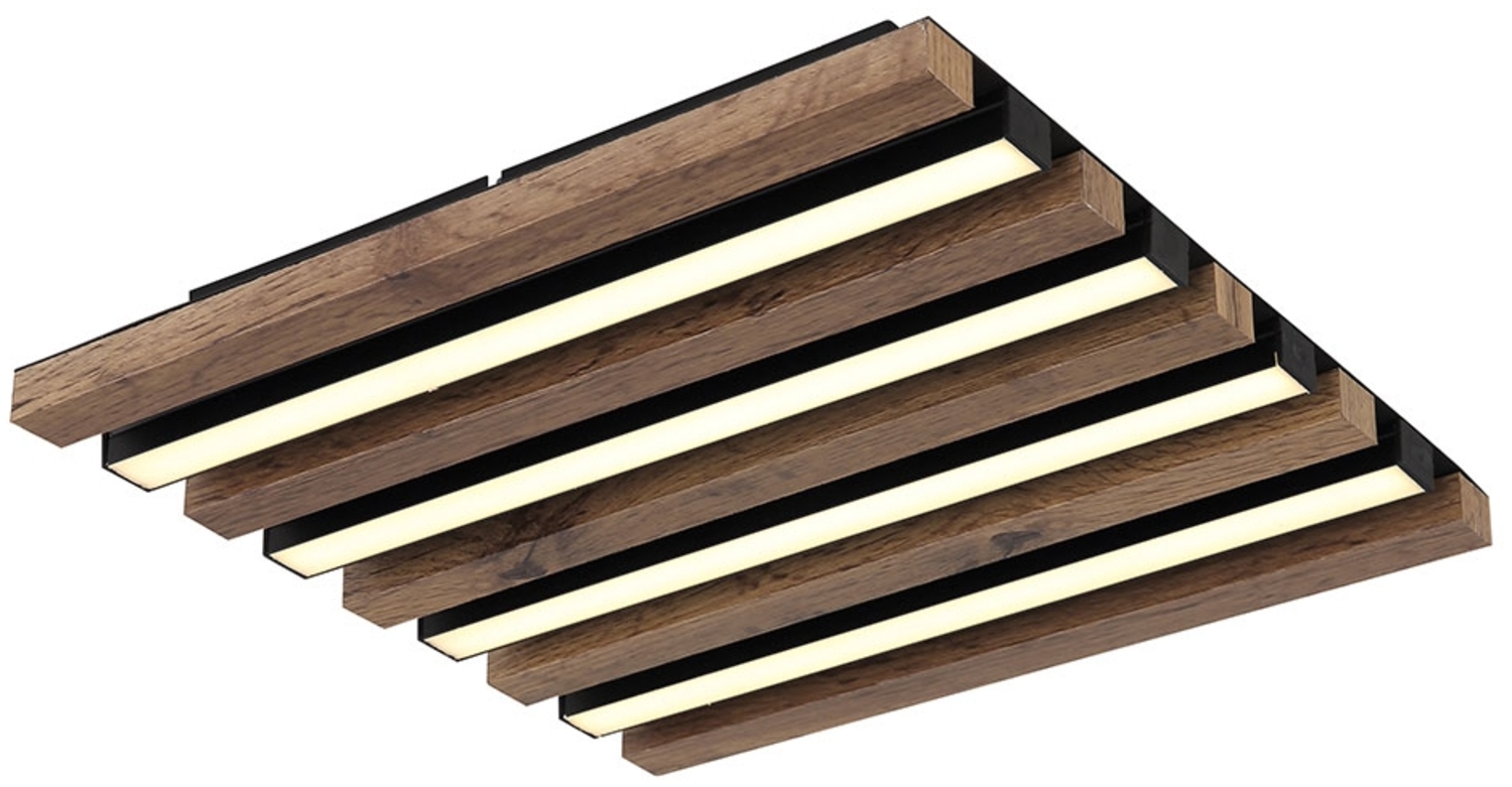 LED Deckenleuchte, Holzoptik, braun, L 30 cm Bild 1