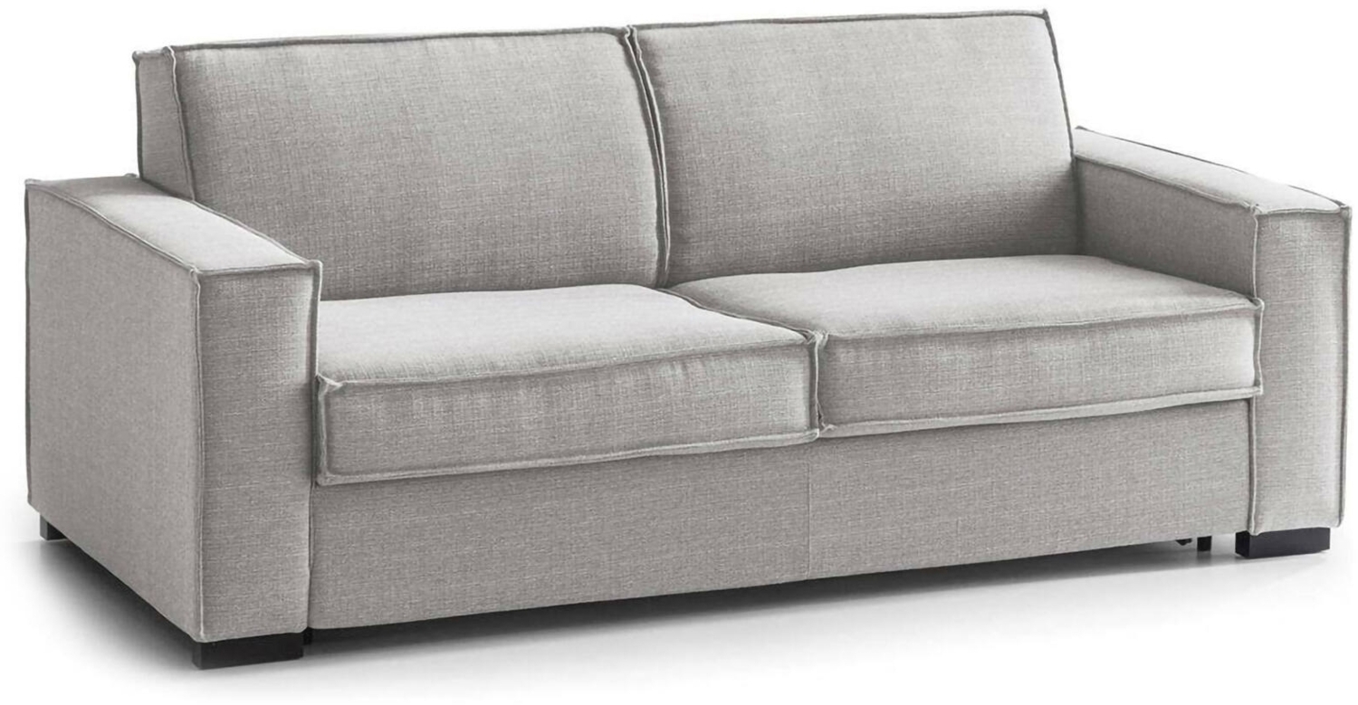 Dmora 3-Sitzer festes Sofa Diopside, Wohnzimmersofa aus Stoff, Standardarmlehnen, 100 % Made in Italy, cm 220x95h90, Grau Bild 1