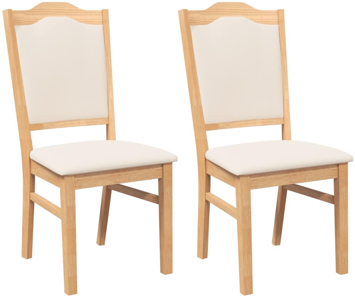 vidaXL Esszimmerstühle mit Kissen 2 Stk. Massivholz Gummibaum 4102468 Bild 1