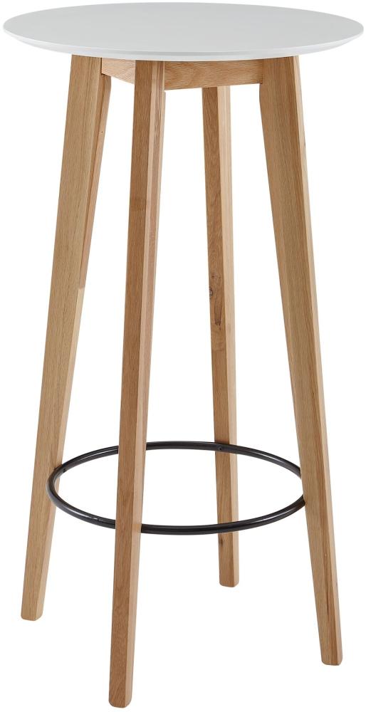 Kadima Design Skandinavischer Bartisch, Eichenholz, runde Tischplatte, 50 kg Belastbarkeit. 60x60x110 cm Bild 1