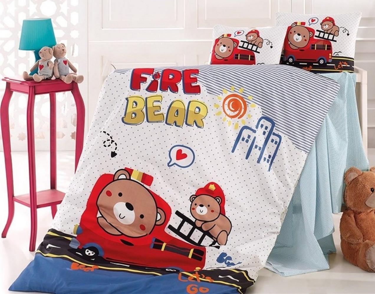 Feuerwehr Baby Bettwäsche Wendebettwäsche Fire Bear 100 x 135 cm Bild 1