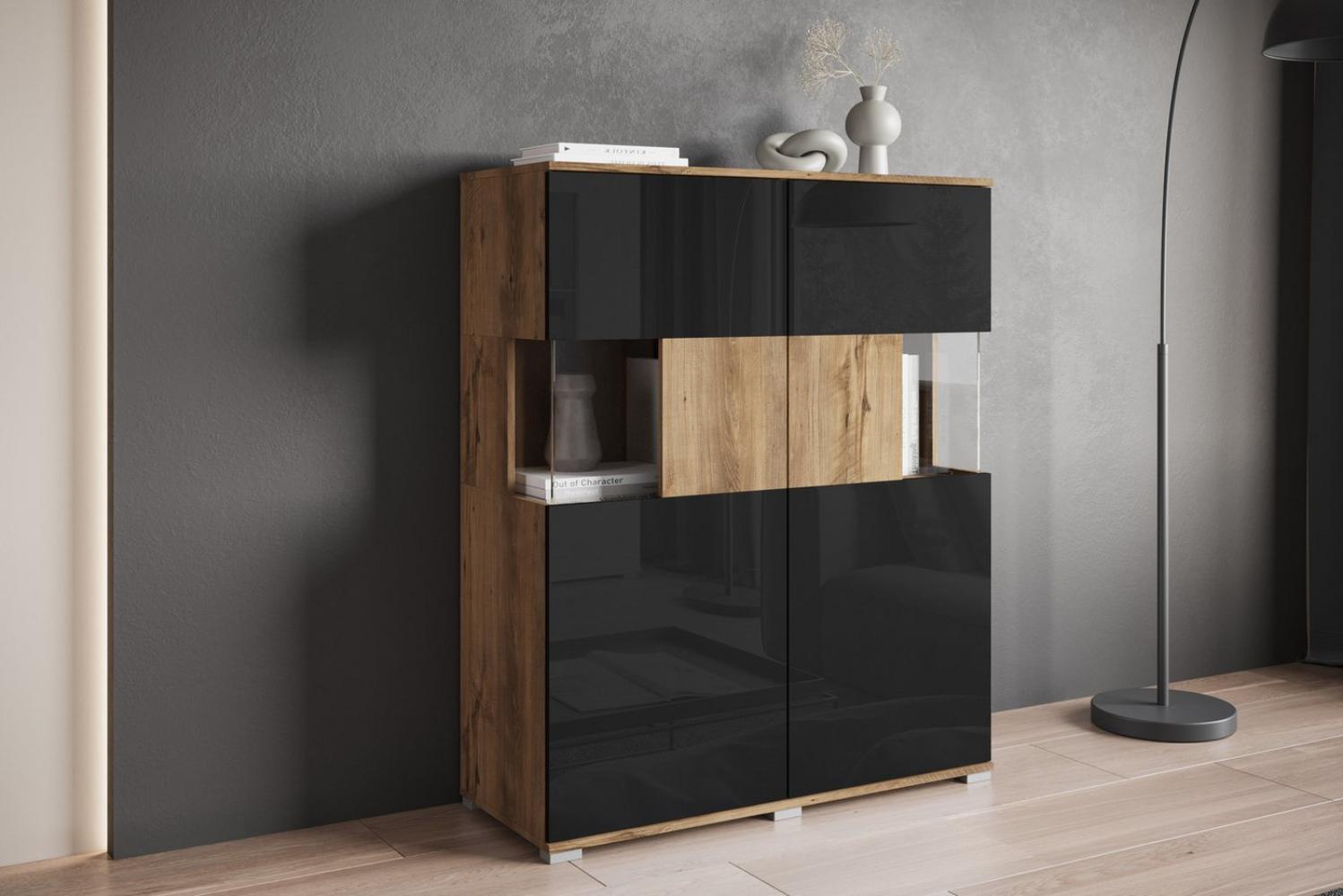 INOSIGN Highboard Kenia, Modernes Highboard mit Glastüren, Breite 100 cm Bild 1