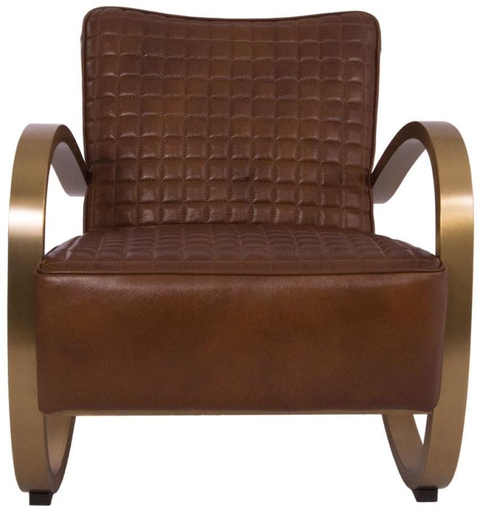 Clubsessel Giacomet Leder Whiskey Brown Kupfer-Finish Bild 1