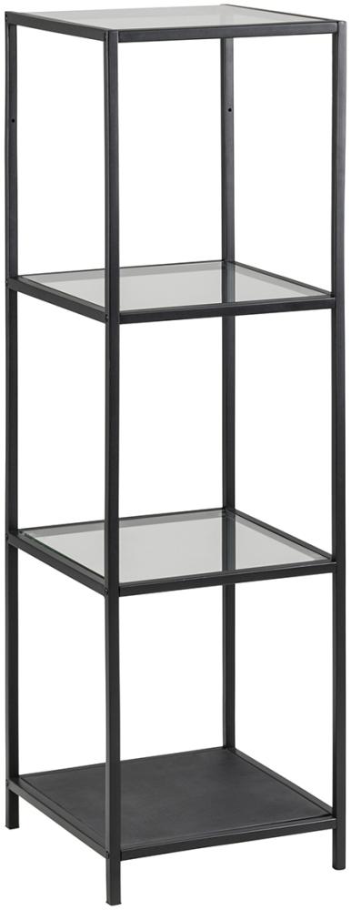 Regal >Carney< in Schwarz/matt aus Metall - 35x119,5x37cm (BxHxT) Bild 1