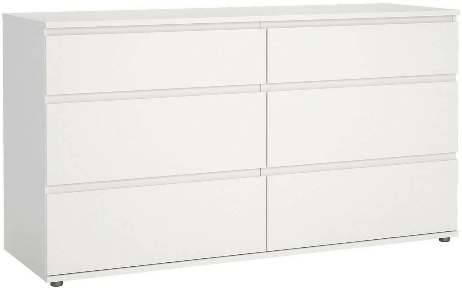 Dmora Kommode Albacore, Mehrzweckkommode, Schlafzimmerkommode, Schrank mit Schubladen, 153x50 h84 cm, Weiß Bild 1