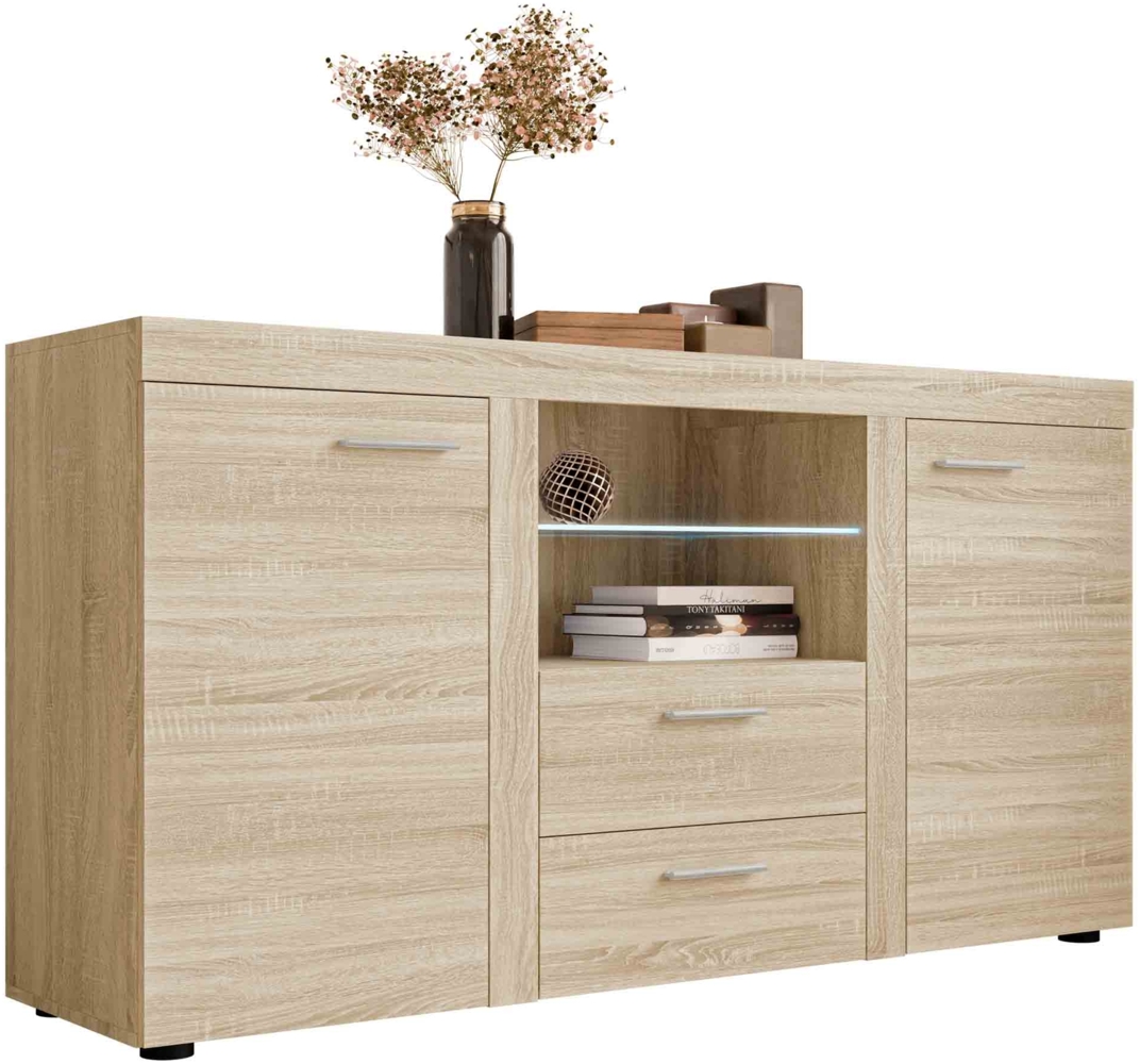 Kommode Rango (Farbe: Sonoma Eiche, mit LED Beleuchtung) Bild 1