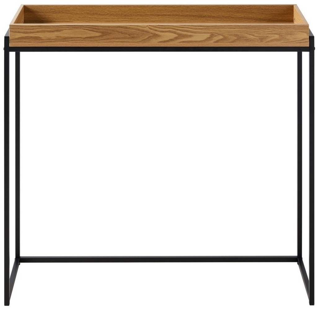 Calicosy 'JESSIE' Konsole mit Randplatte und schwarzen Metallbeinen L100 cm - Helles Holz Bild 1