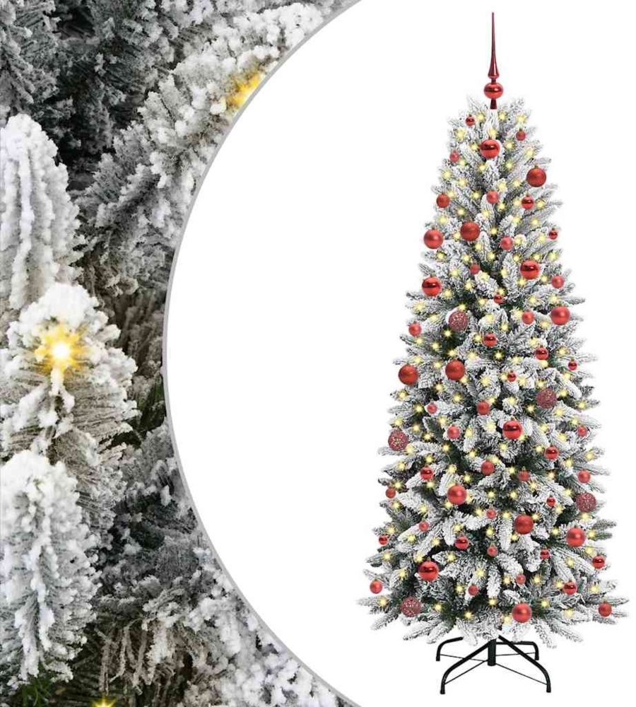 vidaXL Künstlicher Weihnachtsbaum mit 300 LEDs mit Ständer Weiß 180 cm 3396045 Bild 1