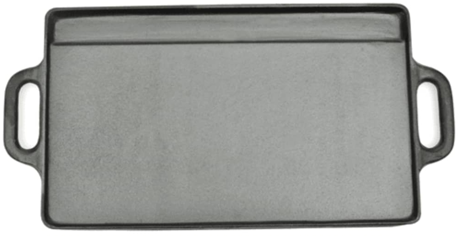 vidaXL Grillplatte, 2 Stück, wendbar, Gusseisen schwarz, 46 x 23 x 1,5 cm Bild 1