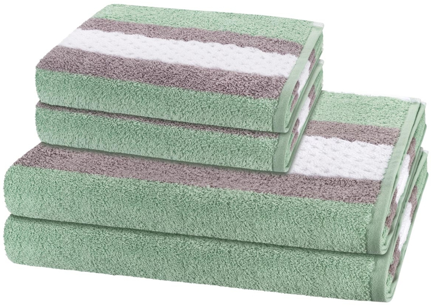 Ross Harmony 4 tlg. Frottier-Set - 2 X Handtuch (50 X 100cm), 2 X Duschtuch (70 X 140cm) - 520 - Salbei Bild 1