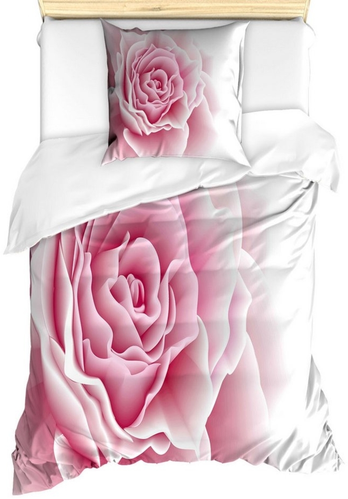 Abakuhaus Bettwäsche Milbensicher Allergiker geeignet mit Kissenbezug, Microfaser, Blassrosa Rosenblätter Schönheit Bild 1