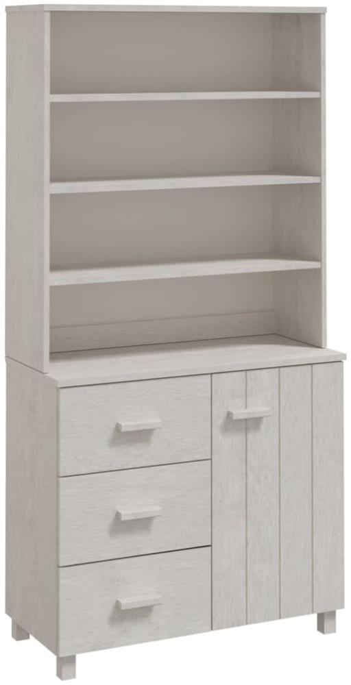 vidaXL Highboard Massivholz Kiefer Weiß Bild 1