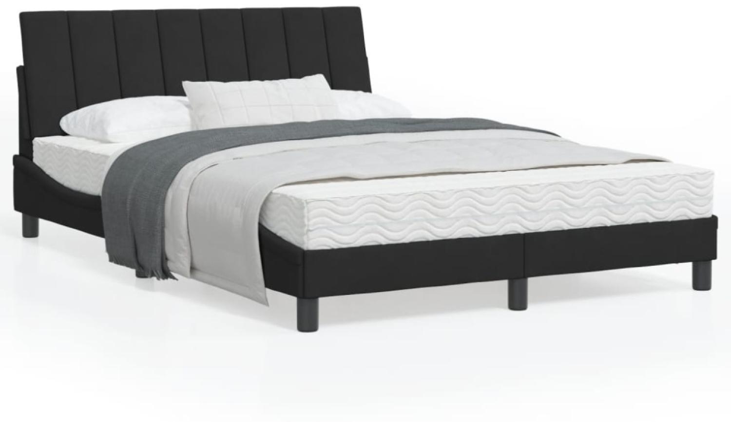 vidaXL Bettgestell ohne Matratze "Hanko" Schwarz 140x200 cm Samt 3207851 Bild 1