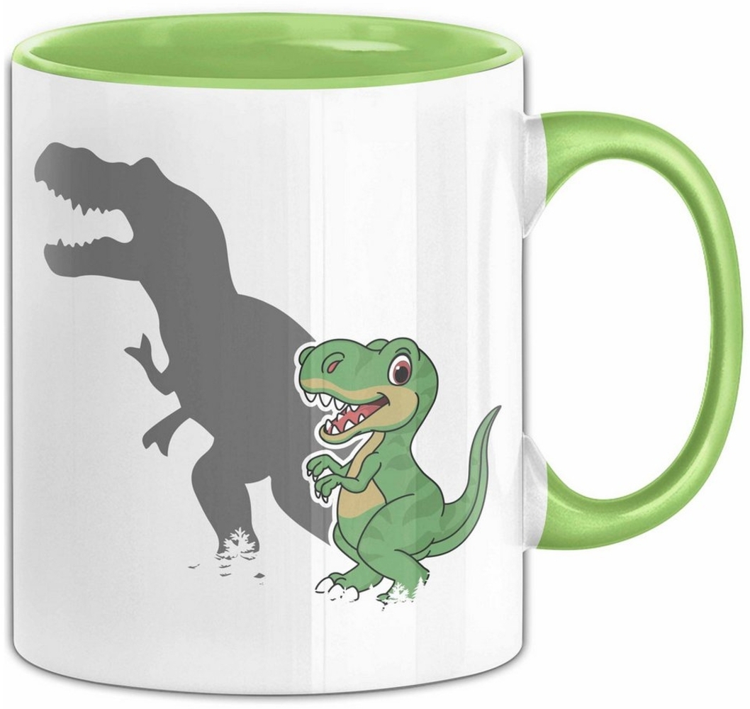 Trendation Tasse T-Rex Tasse Geschenk Schatten Dinosaurier-Liebhaber Geschenkidee Jungs Bild 1