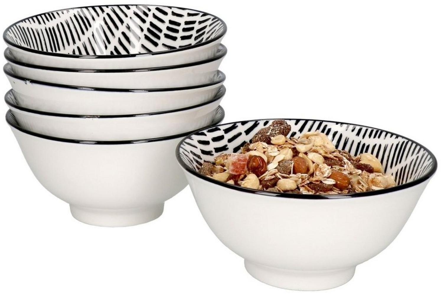 6er Set Jail Bowl-Schalen 500ml schwarz-weiß Müsli Salat Dessert Schüssel Bild 1